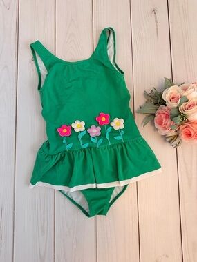 Mini Boden Green One Piece Swimsuit